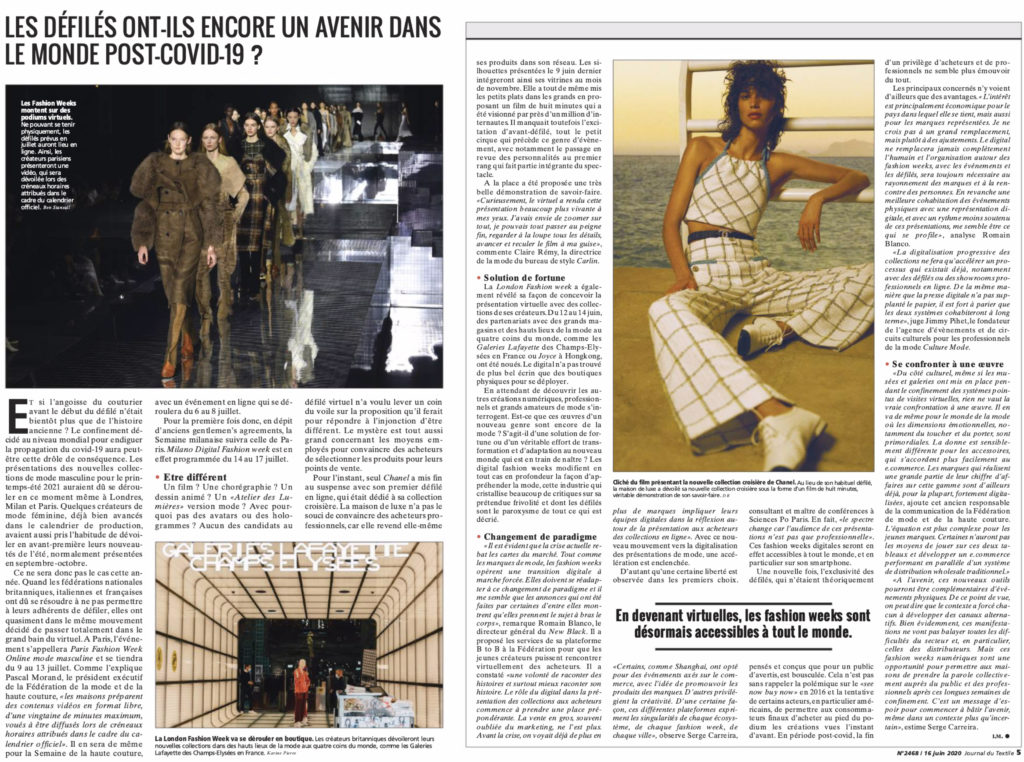 Journal du Textile 2020.06.15